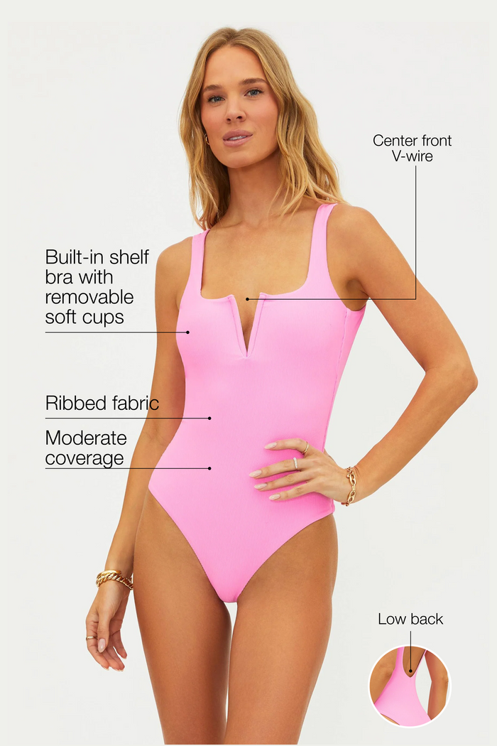 pink one piece swimsuit