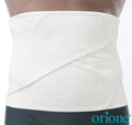 A white hernia belt. Unisex hernia wraps for men and women.