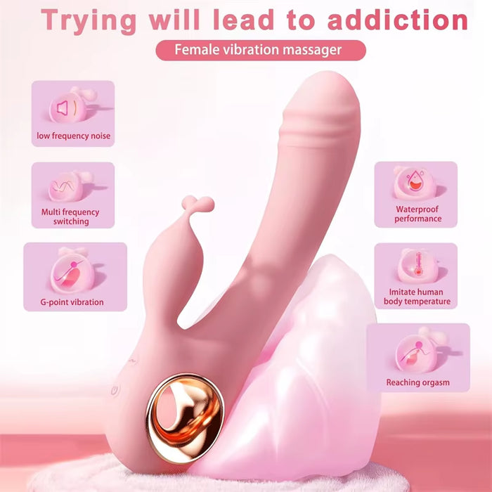 USB Charging Silicone G Spot Vibrator Female Sexual Pleasure 10 Speeds Rabbit Vibrator Adult Sex Toy