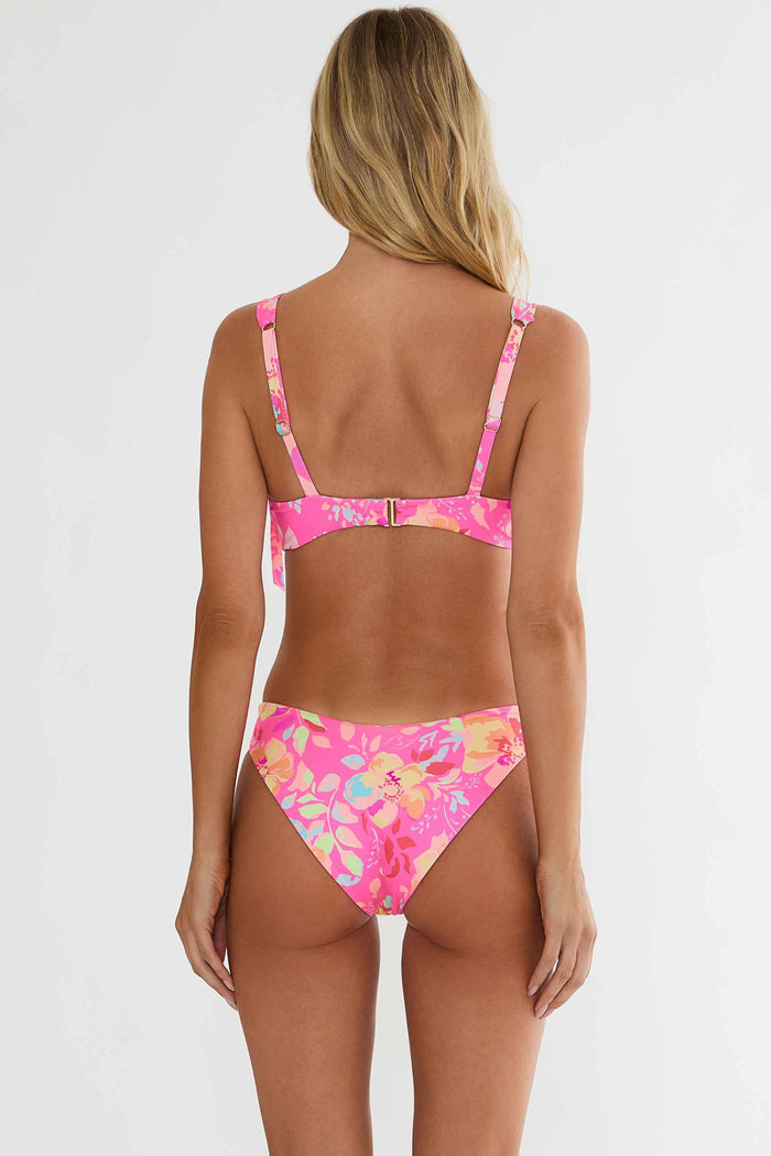Colorful bikini with bows on the straps.