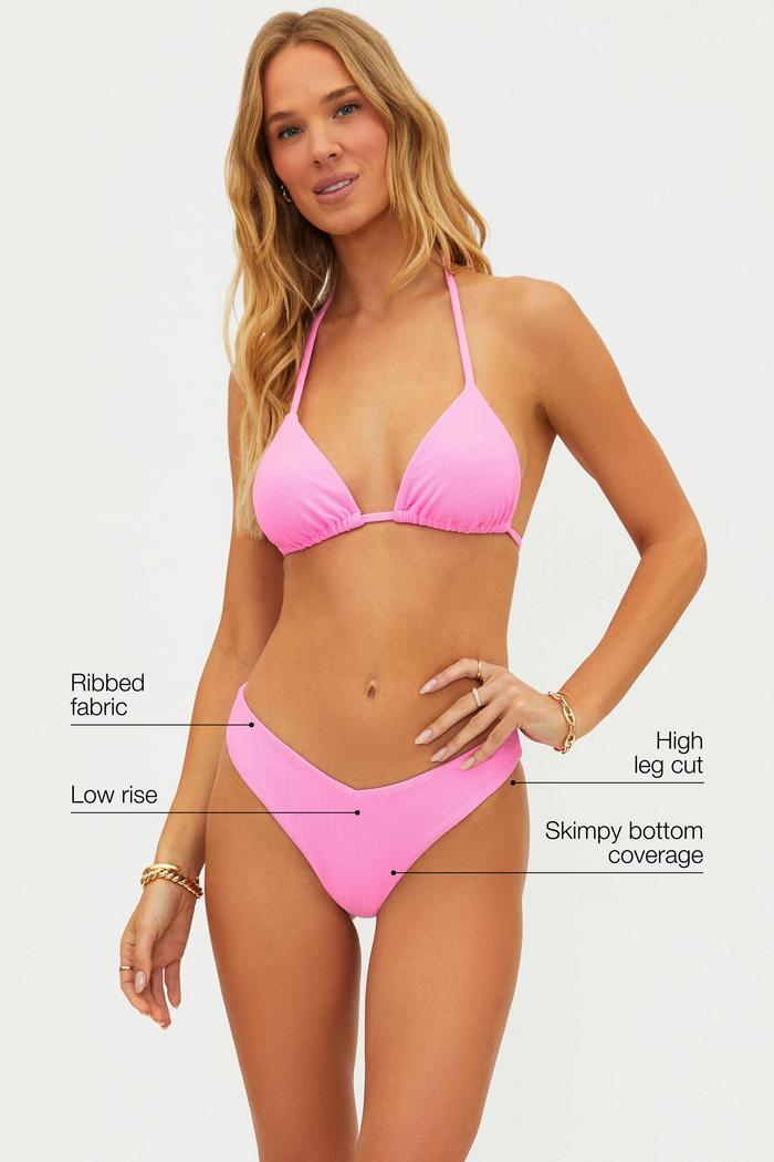 low rise ribbed swim bottom