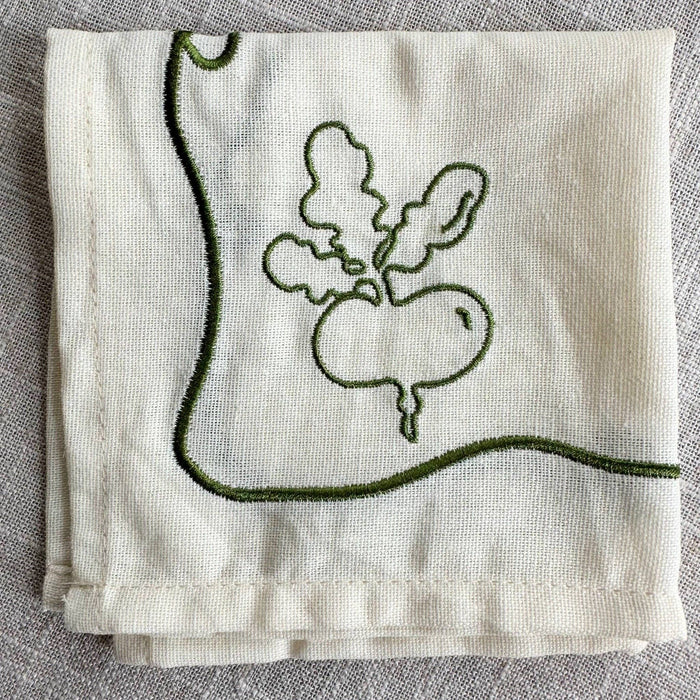 2DA Cloth Napkins Veggie Embroidered Cocktail Napkin Set