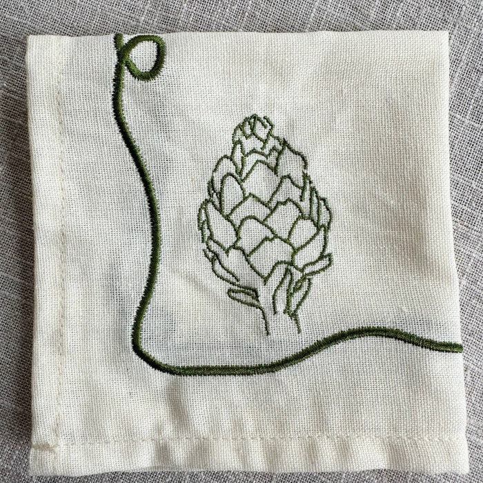 2DA Cloth Napkins Veggie Embroidered Cocktail Napkin Set