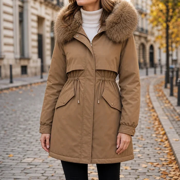 Velora – Plush-Lined Mid-Length Parka