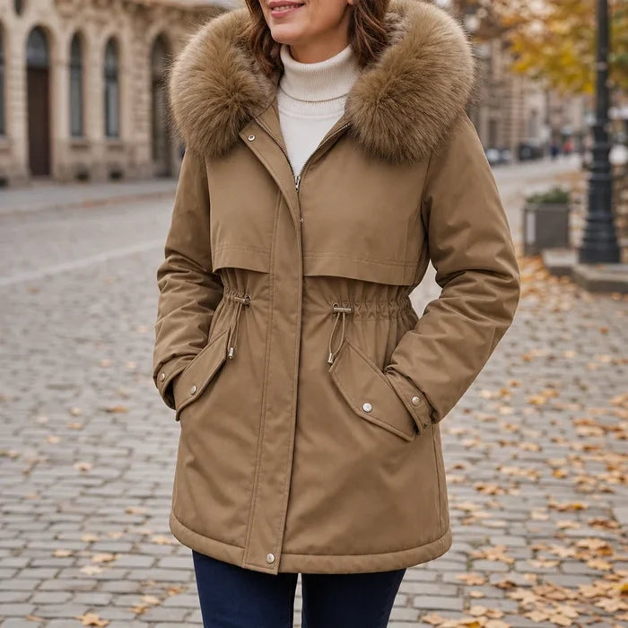 Velora – Plush-Lined Mid-Length Parka