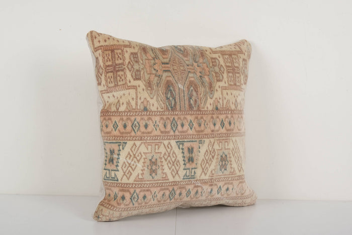 Vintage Pillows Store Vintage Pillows Store - Square Turkish Carpet Rug Pillow, Sand Designer Cushion