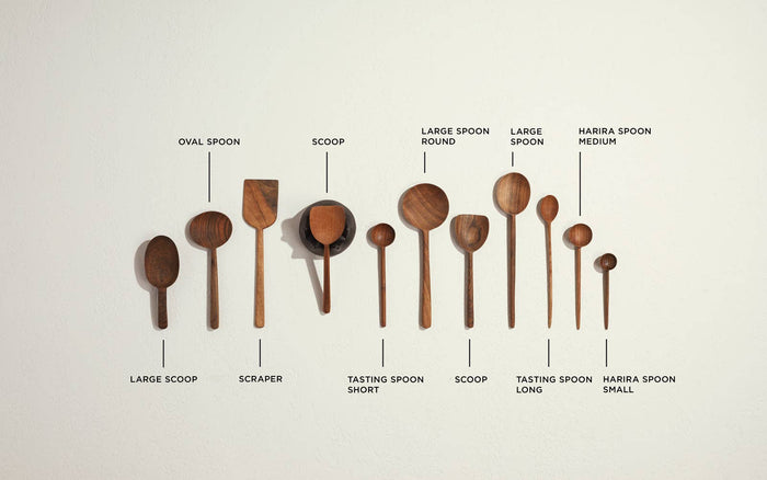 Hawkins New York HAND CARVED WALNUT SPOON - SHORT HARIRA