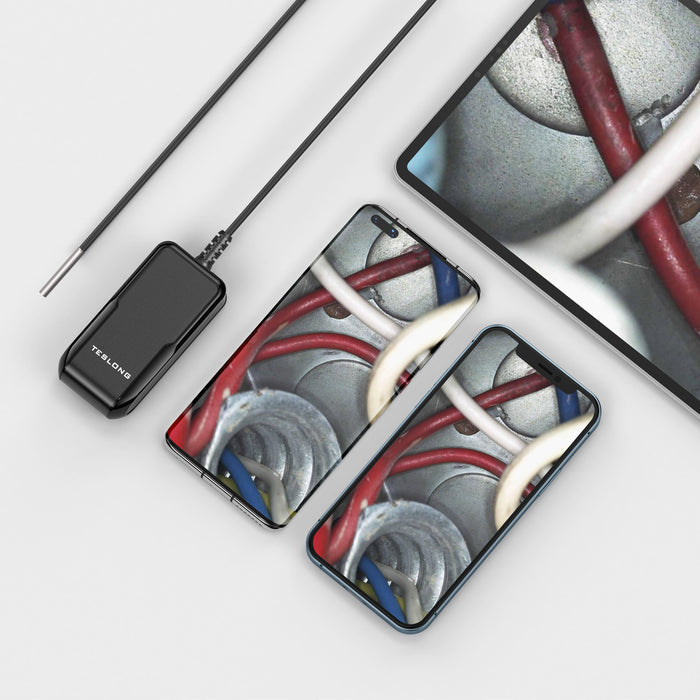 Wi‑Fi inspection camera live view on two smartphones