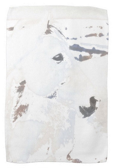 White Desert Ghost Kitchen Towel
