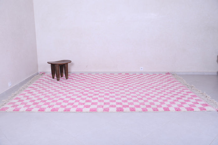 Moroccan Pink checkered rug - Checkered rug - Wool rug - custom moroccan rugs