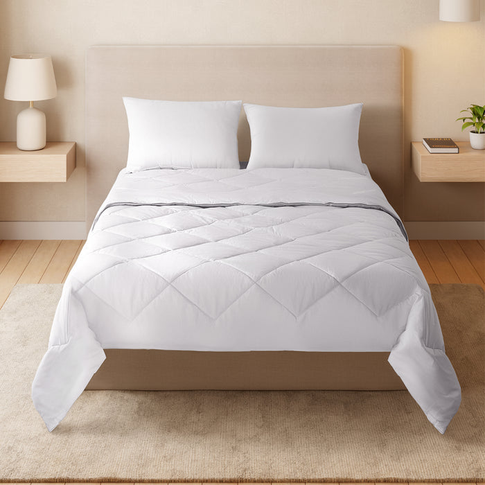 Zephyr 100% Cotton Double Quilt, 233 TC, Solid, White