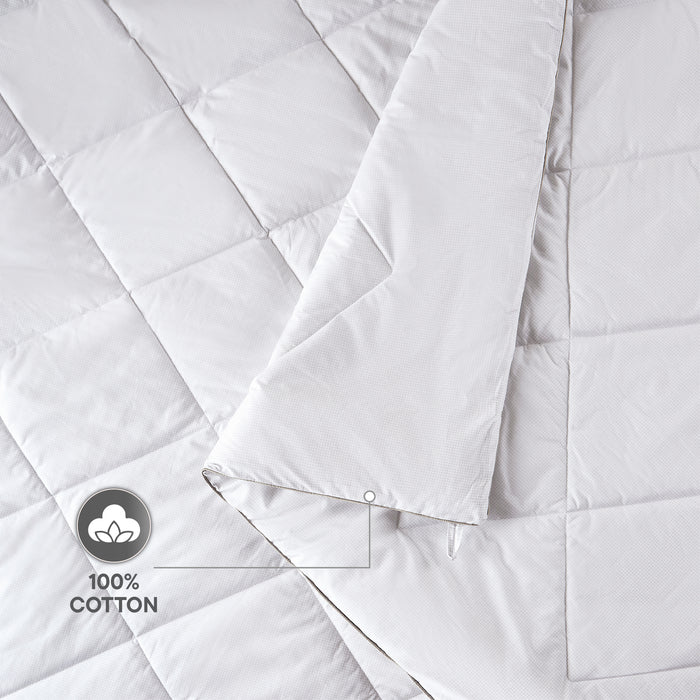 Zephyr 100% Cotton Double Quilt, 233 TC, Solid, White